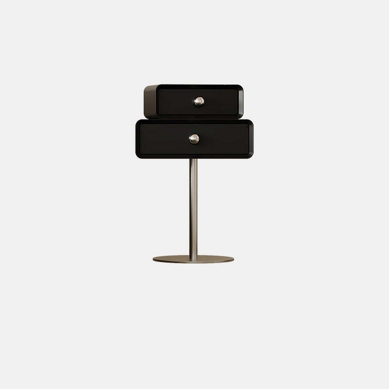 Modern Eclectic Steel Pine 2-Tier End Table