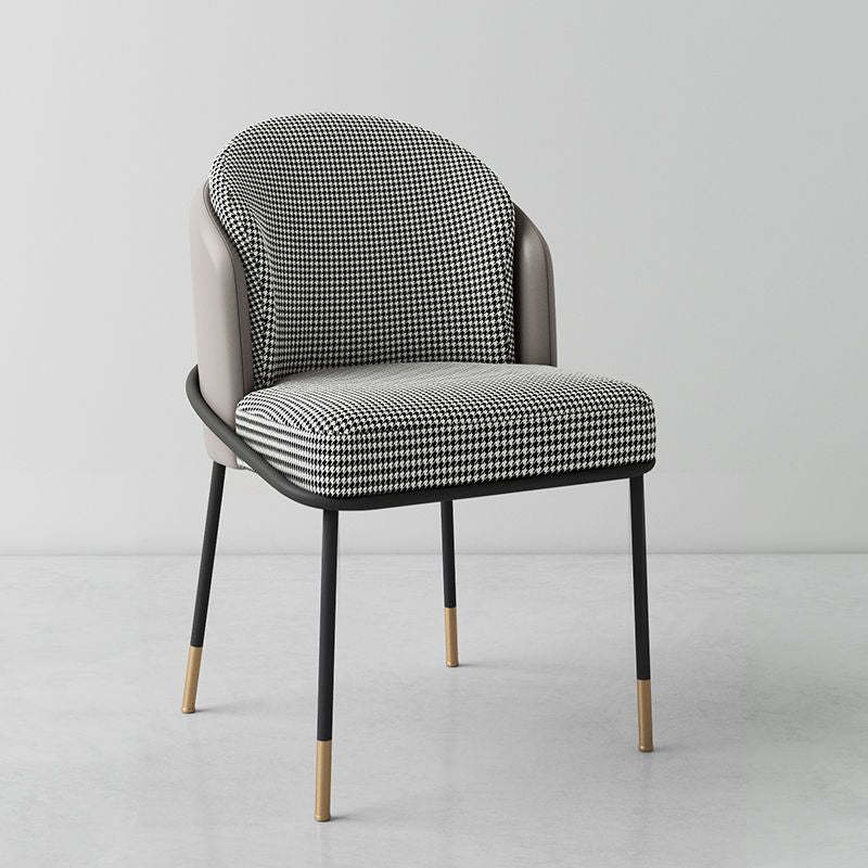 Nordic Leather Fabric Iron Wraparound Dining Chair