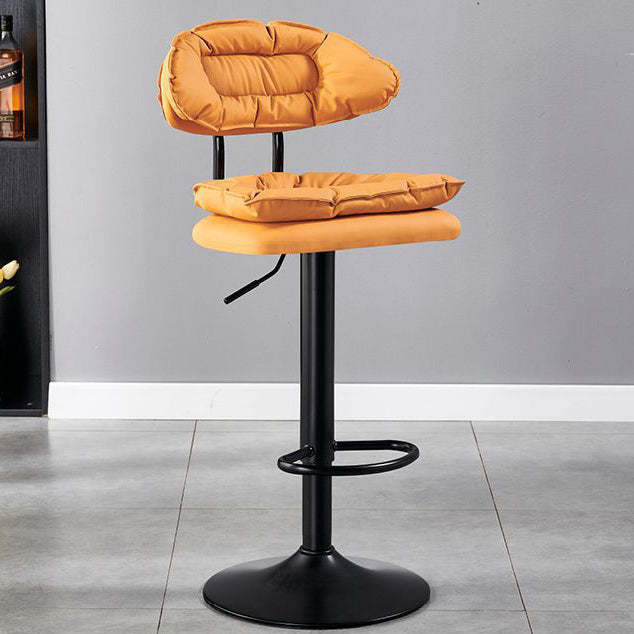 Modern Fabric Iron Semicircular Counter Stool — High / Light Gray / Black