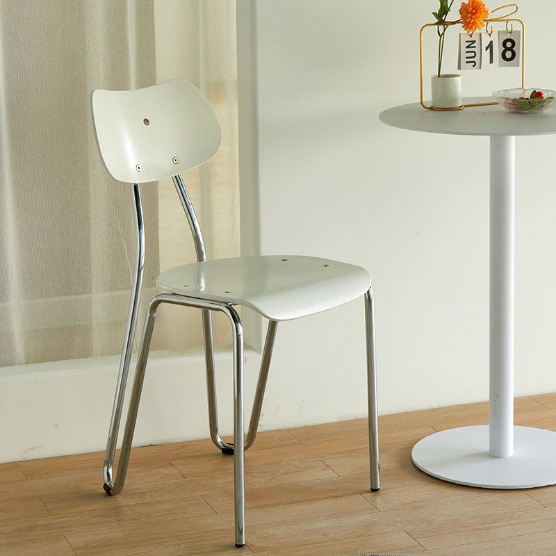 Minimalist Square Metal Wood Chair
