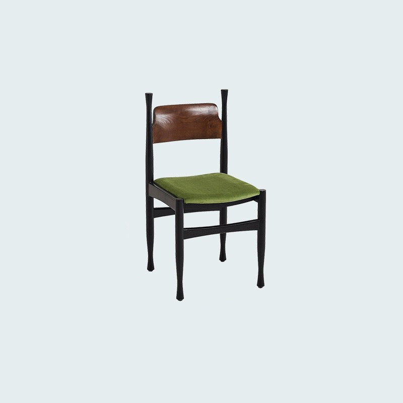 Scandinavian Square Wood Fabric Chair