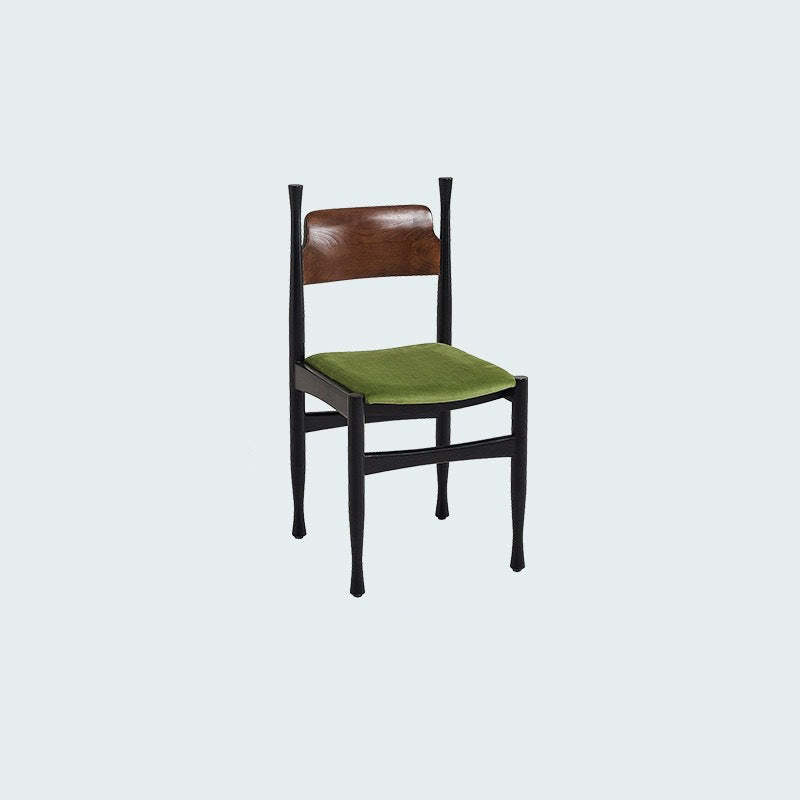 Scandinavian Square Wood Fabric Chair