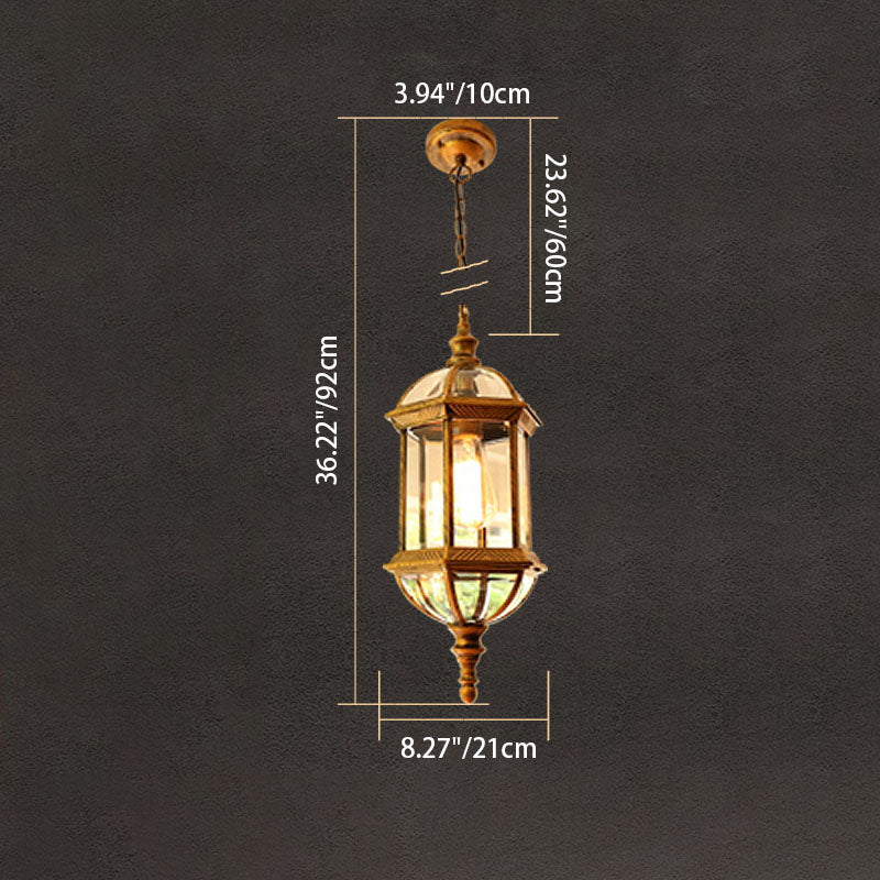 Retro Hexagonal Lantern Aluminum Waterproof
