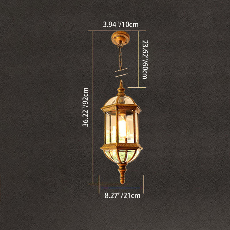 Retro Hexagonal Lantern Aluminum Waterproof