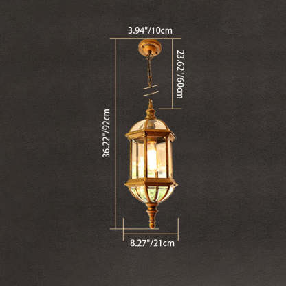 Retro Hexagonal Lantern Aluminum Waterproof