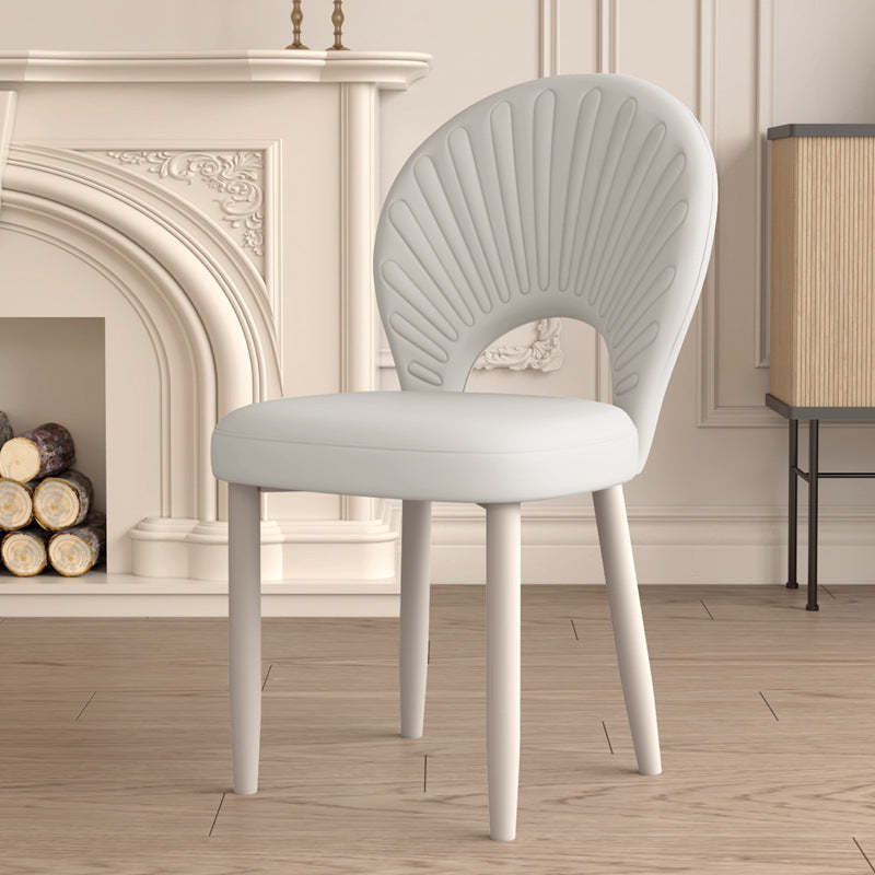 Minimalist Half-Round PU Leather Iron Dining Chair