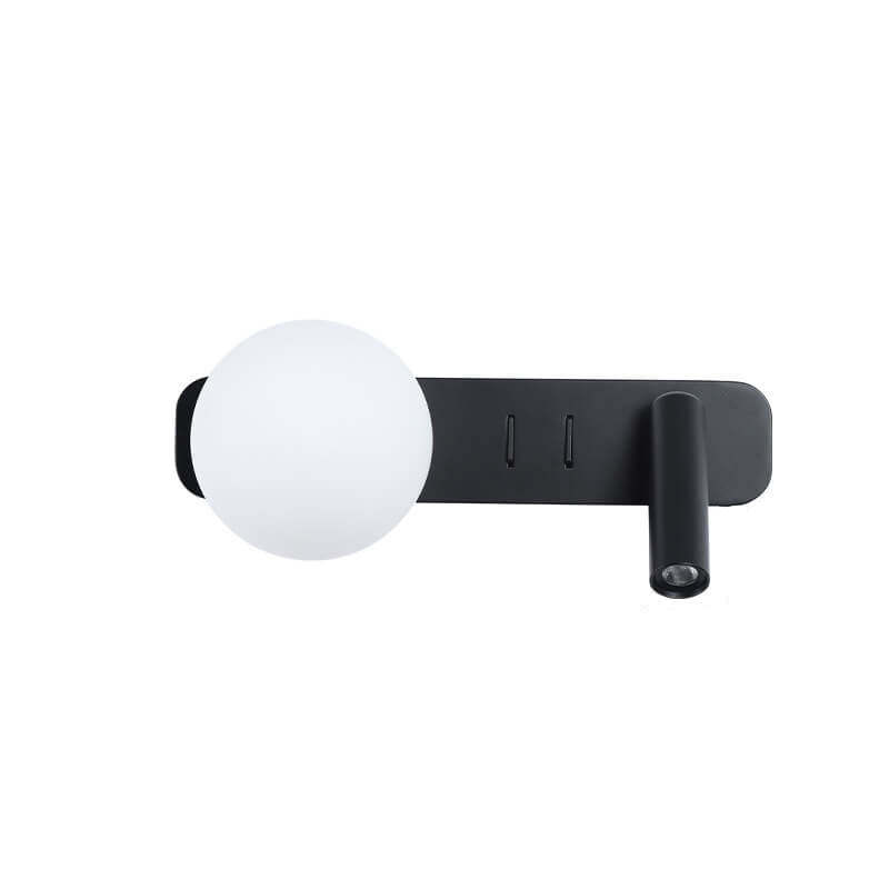 Minimalist Glass Sphere LED Spotlight Reading Sconce — 220V-240V For UK/AU / Black