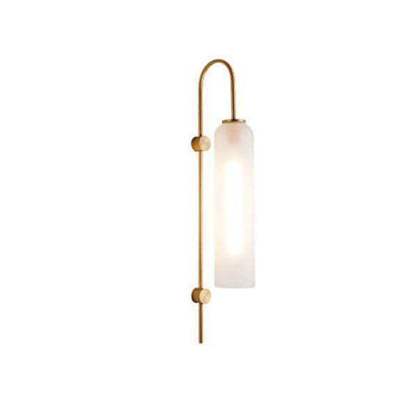 Nordic Luxury Glass Column Bent Arm Sconce