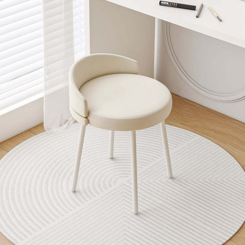 Minimalist Round Leather Iron Vanity Stool
