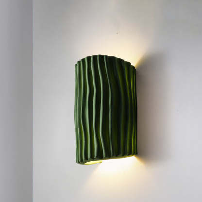 Nordic Resin Striped Half Cylinder Sconce