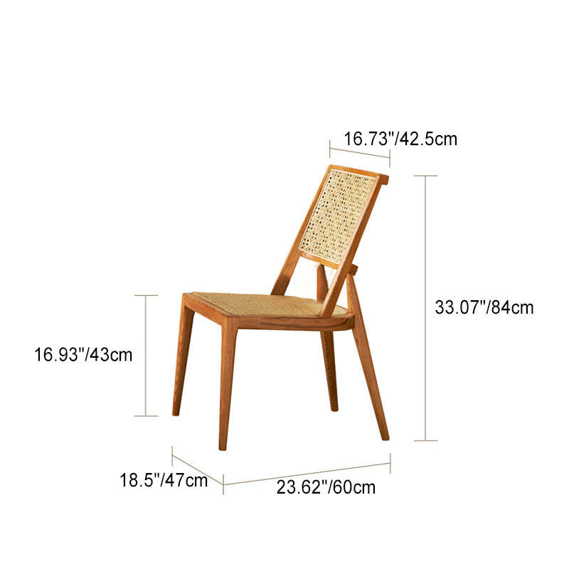 Vintage Rattan Woven Wood Dining Chair