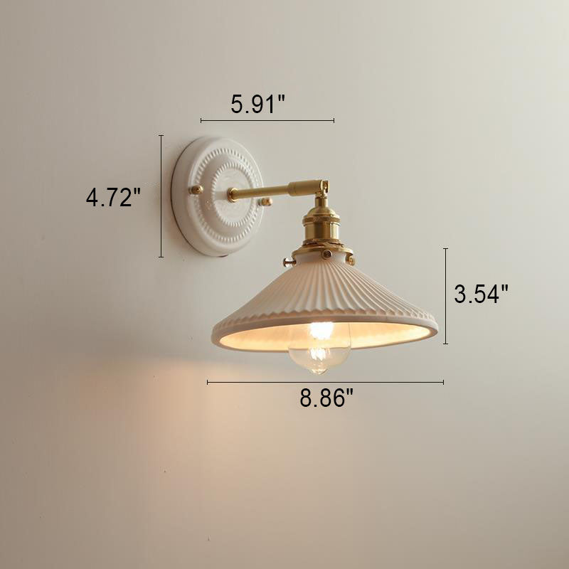 Vintage Japanese Ceramic Brass Sconce — I / 110V-120V For US/CA