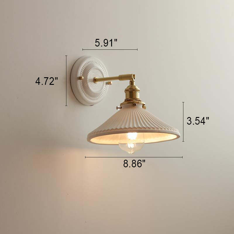 Vintage Japanese Ceramic Brass Sconce — I / 110V-120V For US/CA