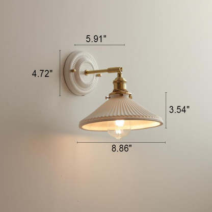 Vintage Japanese Ceramic Brass Sconce — I / 110V-120V For US/CA