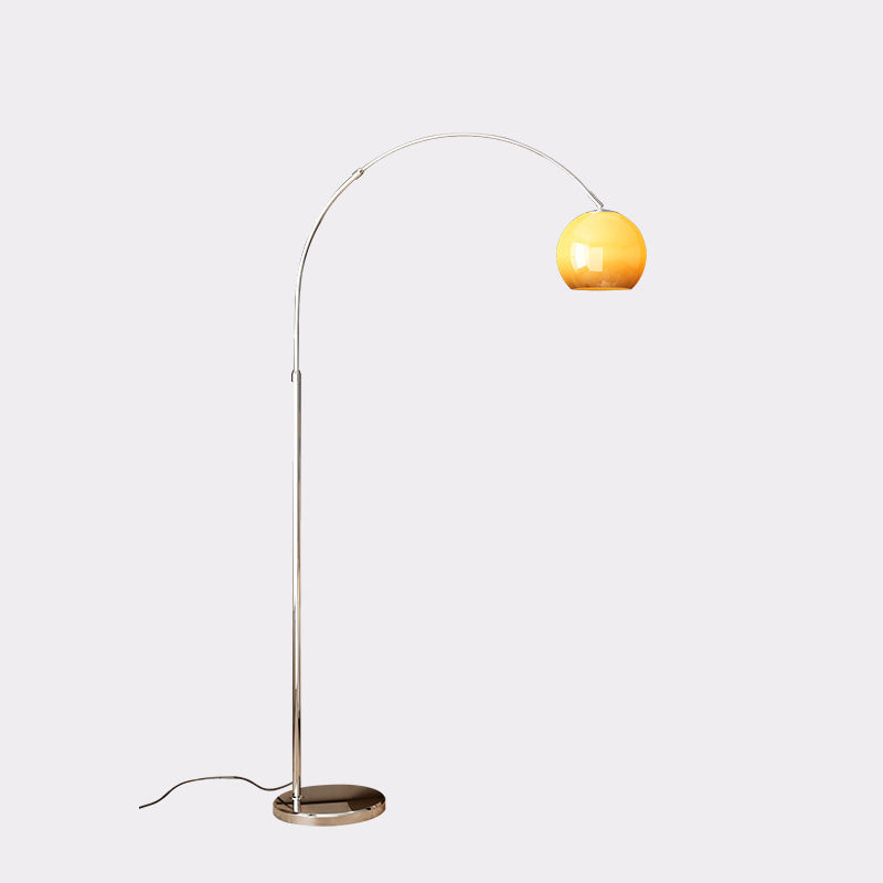 Scandinavian Glass Round Fishing Rod Iron Floor Lamp