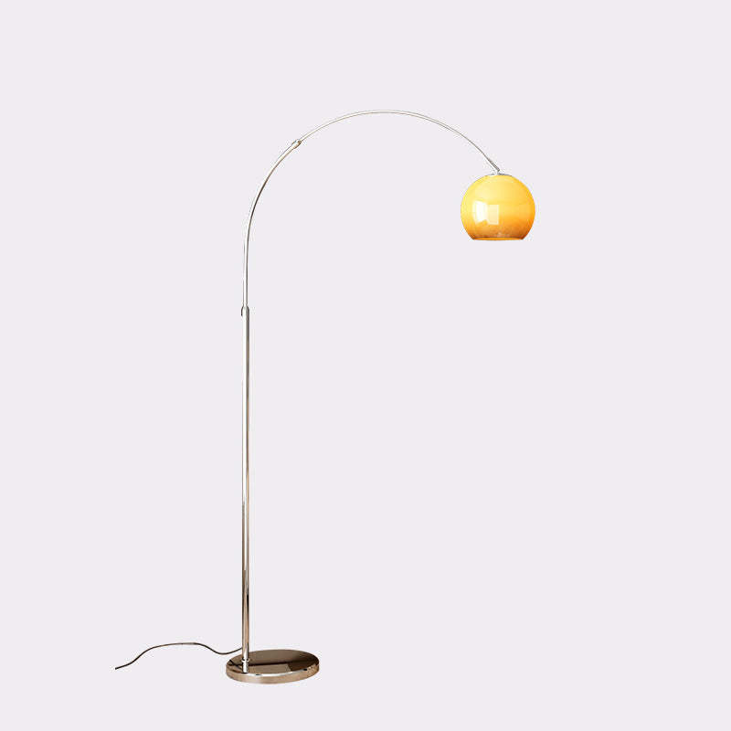 Scandinavian Glass Round Fishing Rod Iron Floor Lamp
