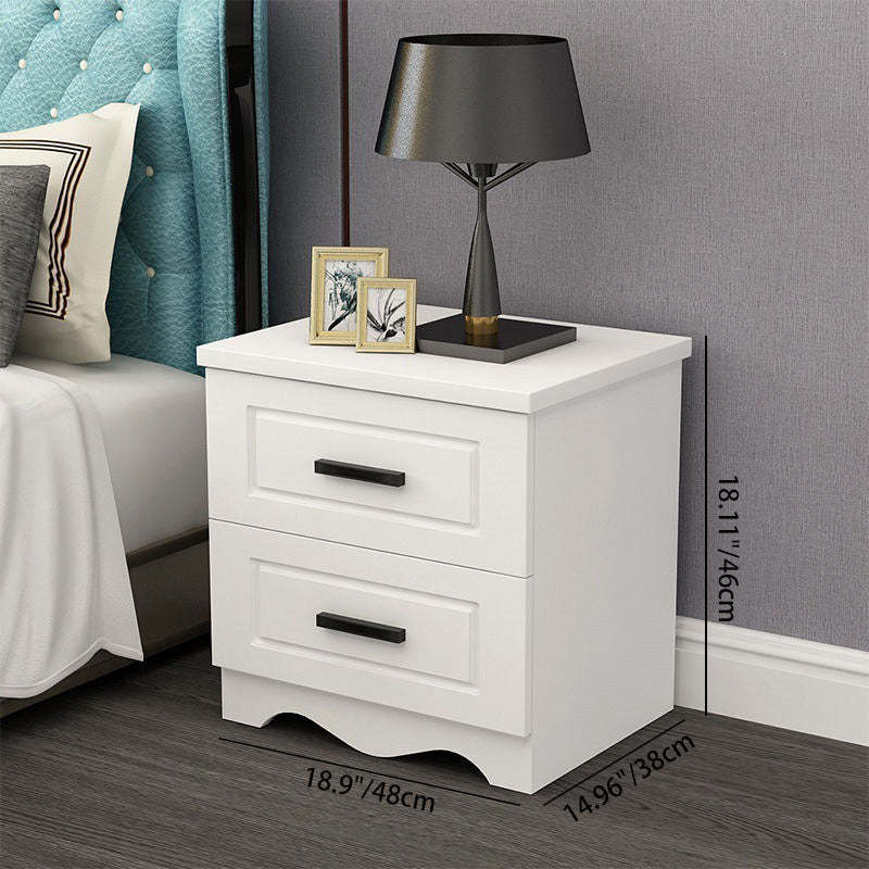 Minimalist Metal Rectangular Nightstand 2-Drawer