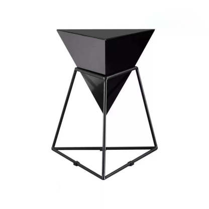 Nordic Pyramid Glass Slate Side Table
