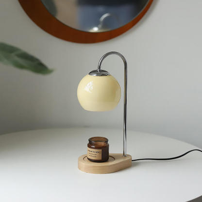 Modern Solid Wood Candle Spherical Melting Wax Table Lamp