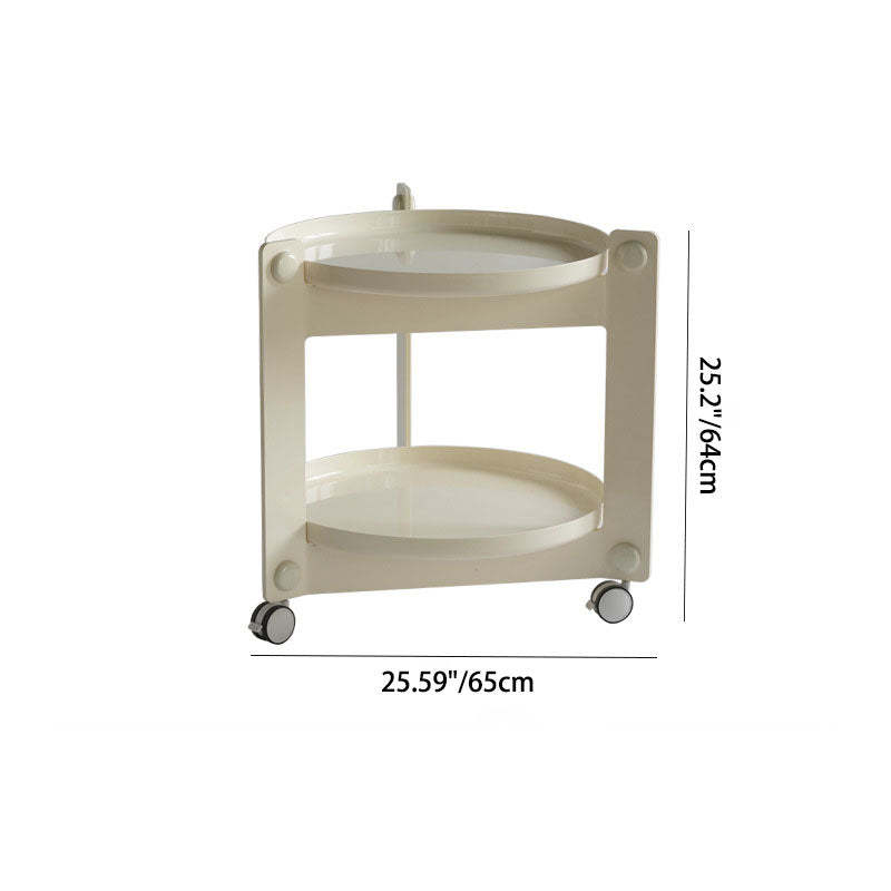 Contemporary Round PET Acrylic 2-Tier End Table — White Black