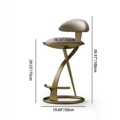 Modern Leather Metal Swivel Counter Stool