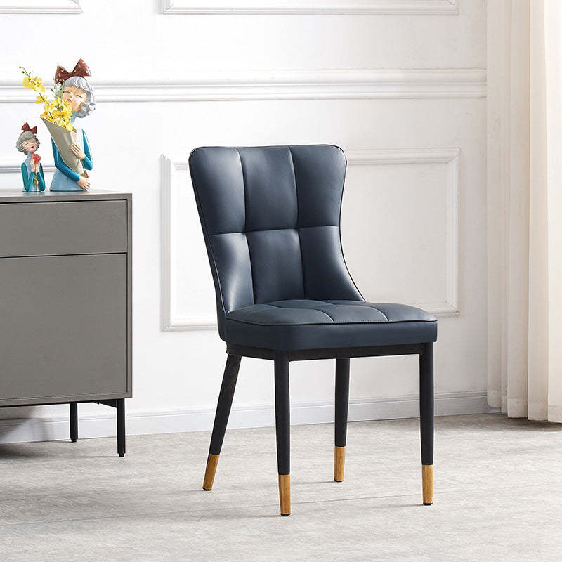Lattice leather steel wood dining chairs & benches for dining room