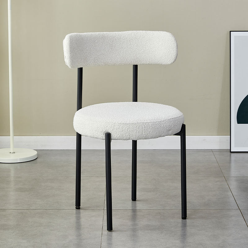 Nordic Round Fabric Metal Dining Chair