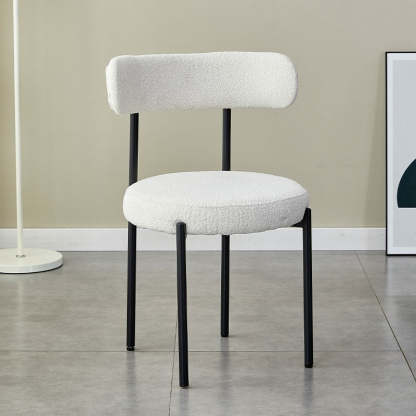 Nordic Round Fabric Metal Dining Chair
