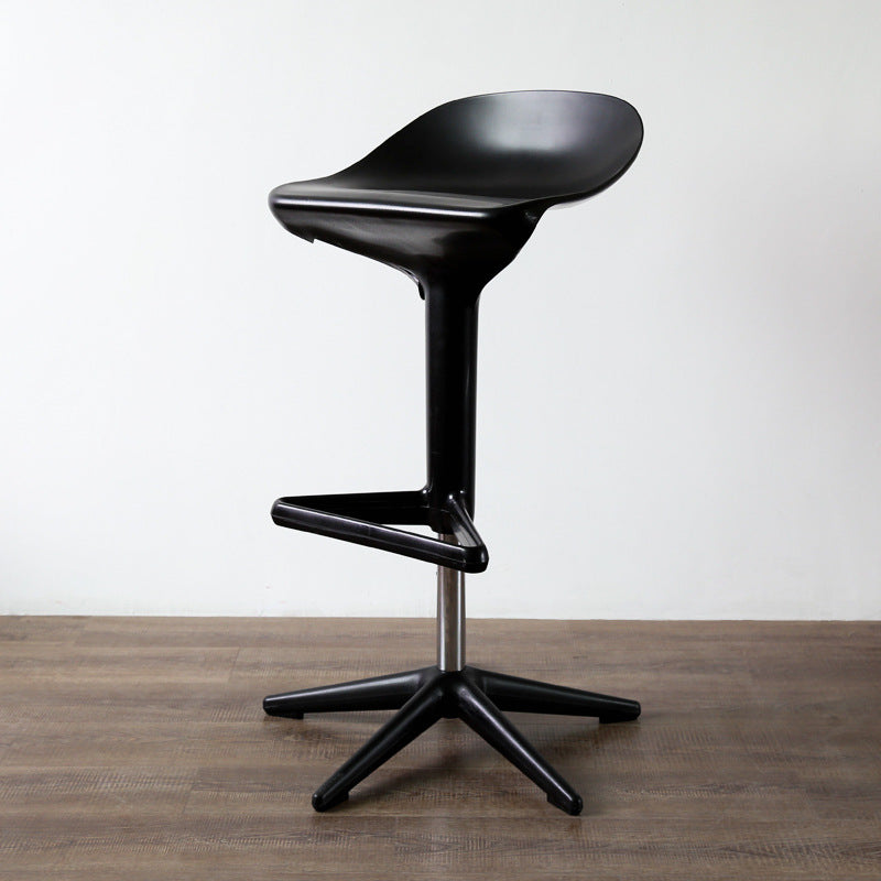 Nordic Plastic Metal Swivel Barstool — Yellow