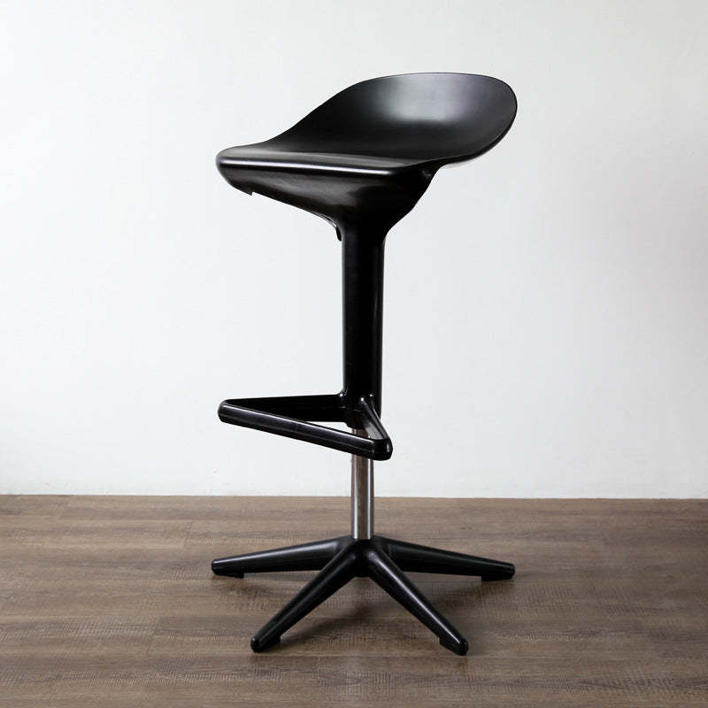 Nordic Plastic Metal Swivel Barstool — Yellow
