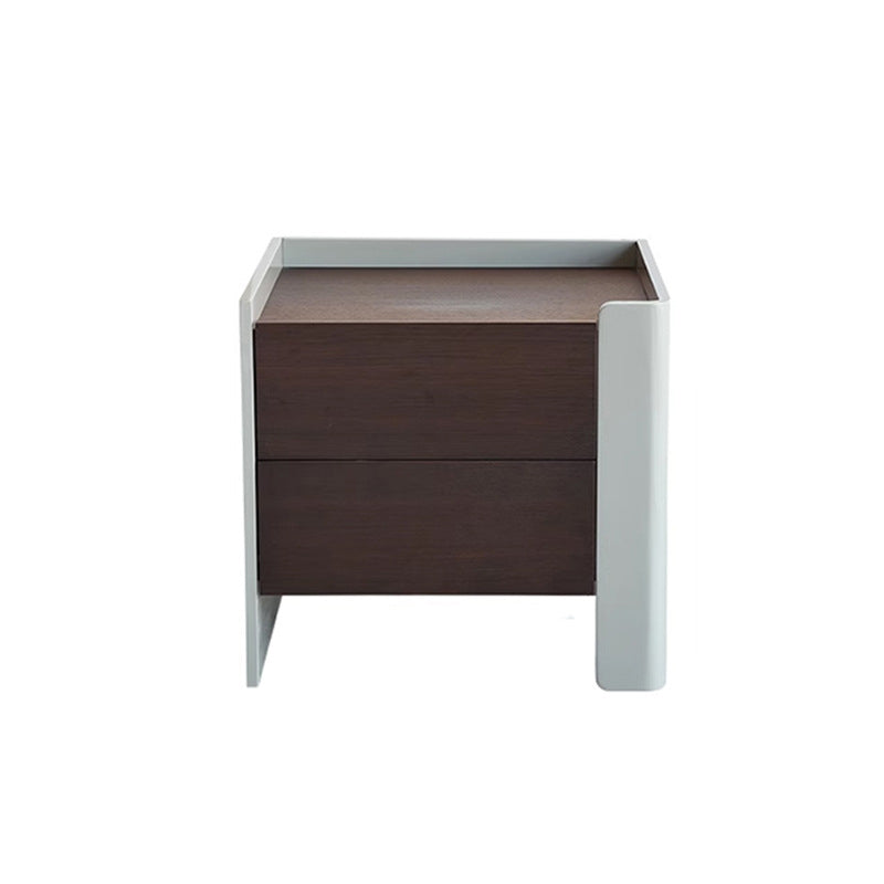 Contemporary Engineered Wood Wood Grain 2-Drawer Side Table