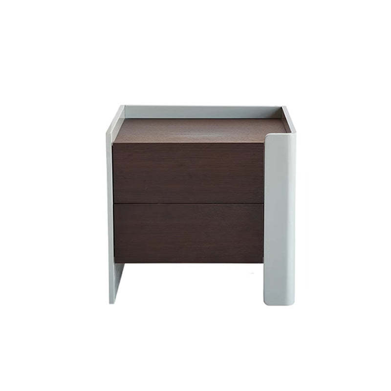 Contemporary Engineered Wood Wood Grain 2-Drawer Side Table