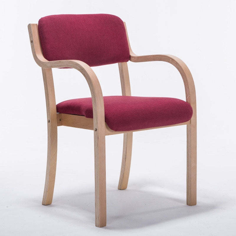 Nordic Wood Fabric Leather Velvet Dining Chair — Brown