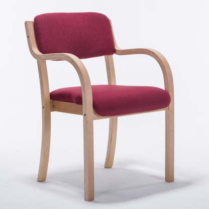 Nordic Wood Fabric Leather Velvet Dining Chair — Brown
