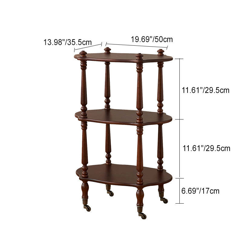 Vintage Wood End Table on Wheels
