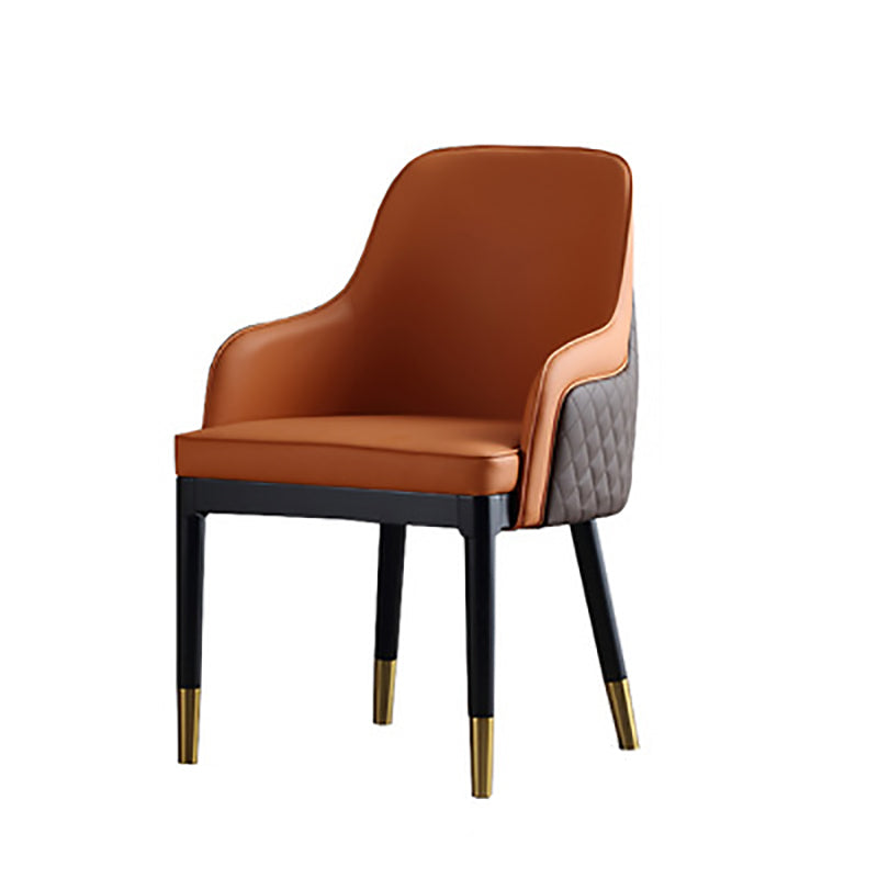 Nordic Leather Wood Metal Dining Chair