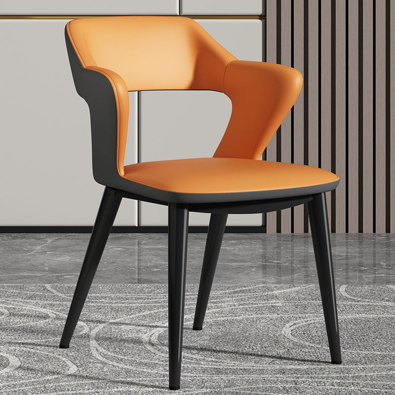 Scandinavian Leather Fabric Wing Dining Chair