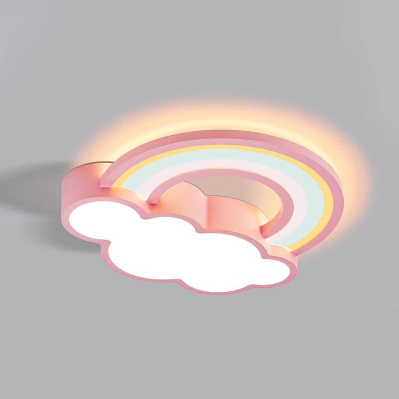 Modern Cartoon Rainbow Cloud LED Flush Mount Light