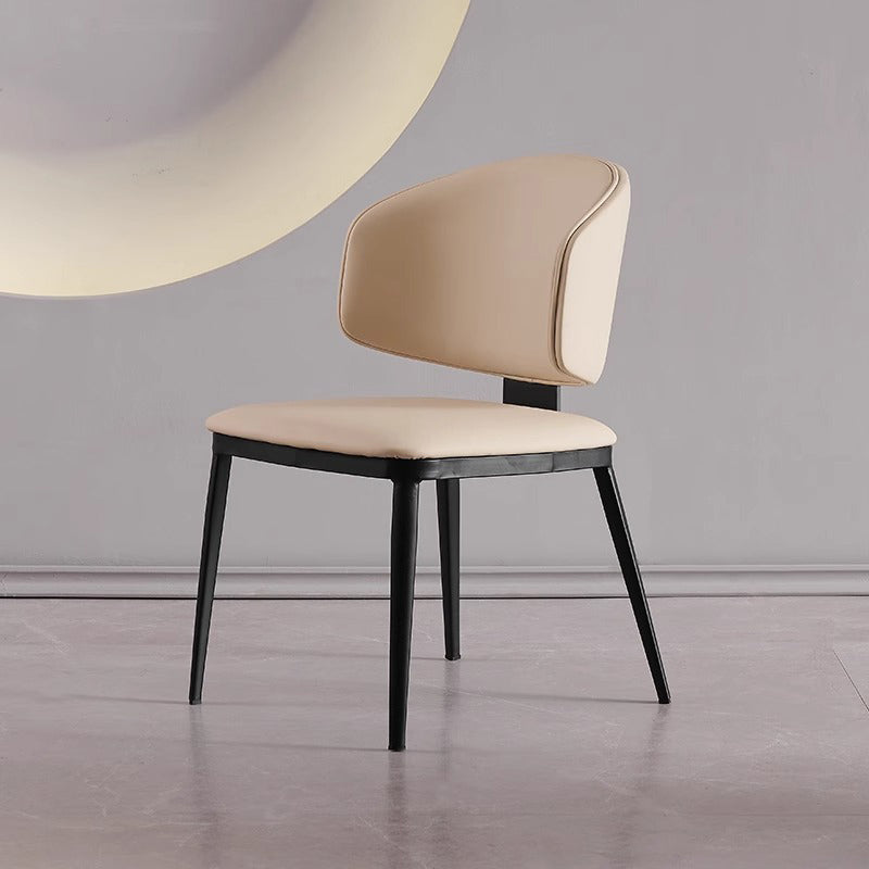 Minimalist Microfiber Leather Steel Dining Chair