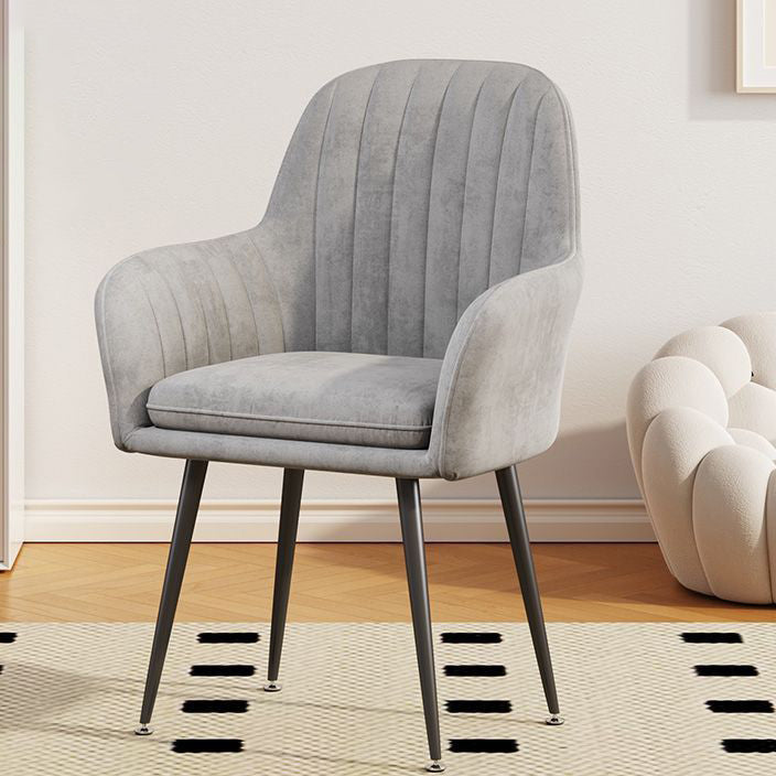 Scandinavian Velvet Leather Metal Vanity Stool