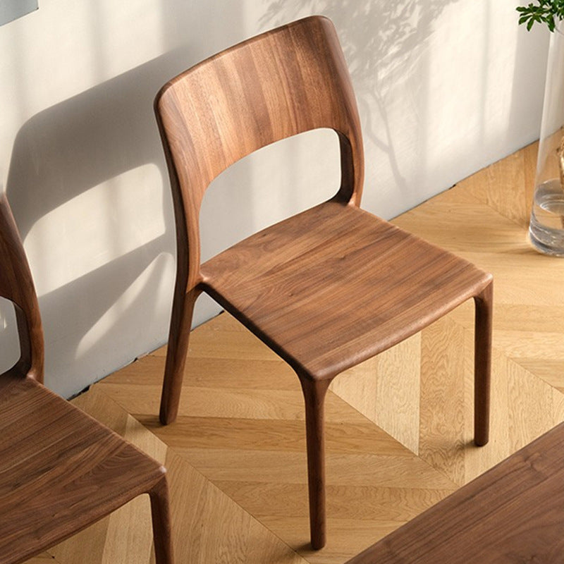 Retro Walnut Square Dining Chair