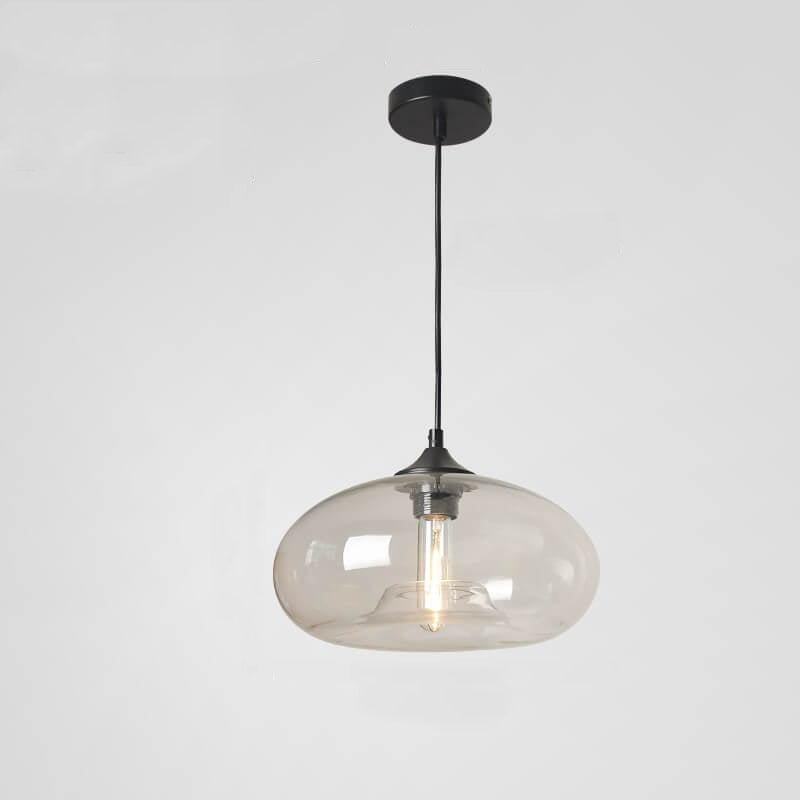 Colored Glass Oval Pendant Light