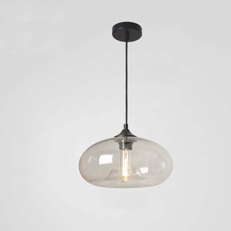 Colored Glass Oval Pendant Light
