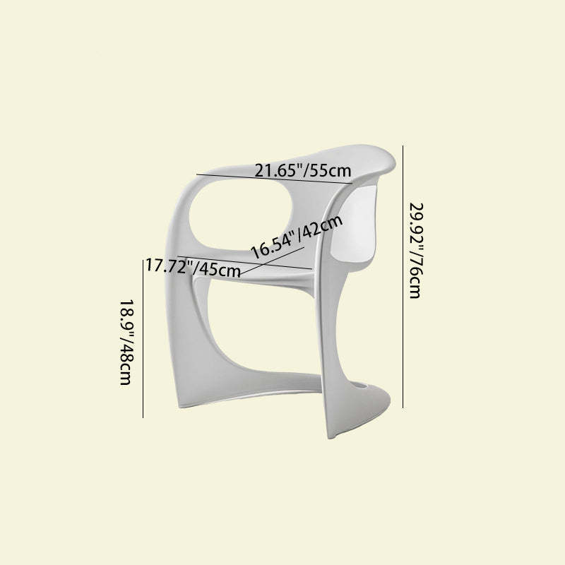 Scandinavian Curved Plastic Armchair — Mint Green