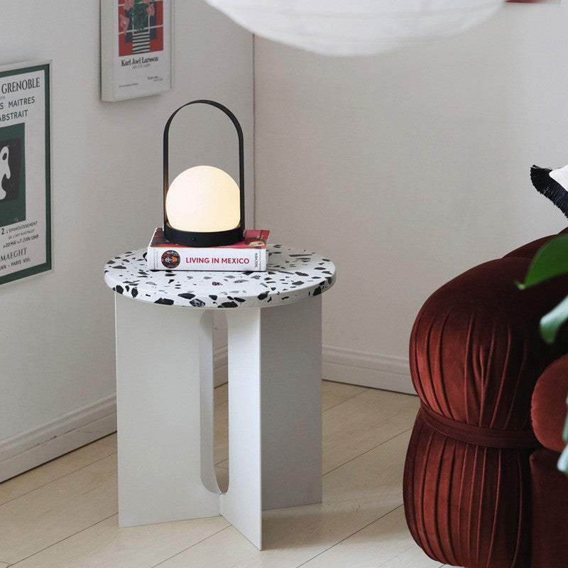 Modern Round Terrazzo Steel Coffee Table