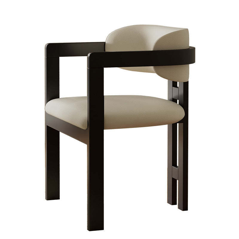 Minimalist Leather Ash Wood Dining Armchair