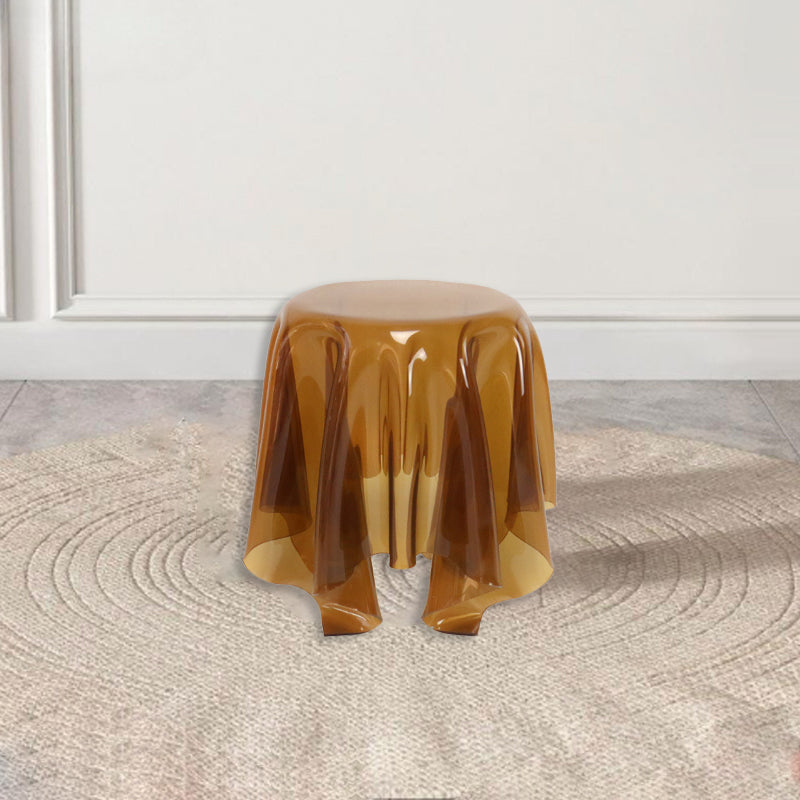 Scandinavian Round Tablecloth Acrylic End Table — Gray