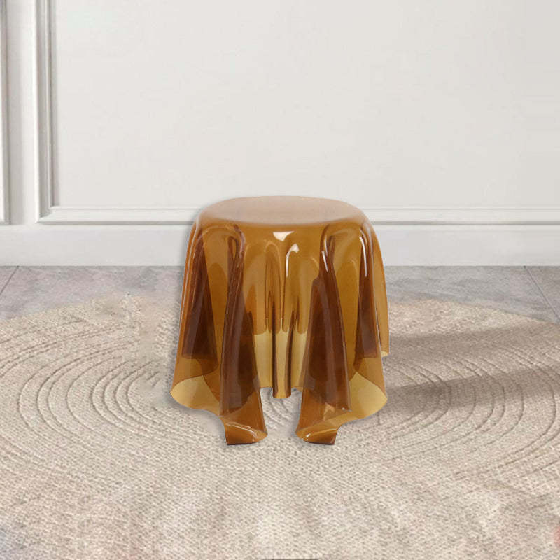 Scandinavian Round Tablecloth Acrylic End Table — Gray