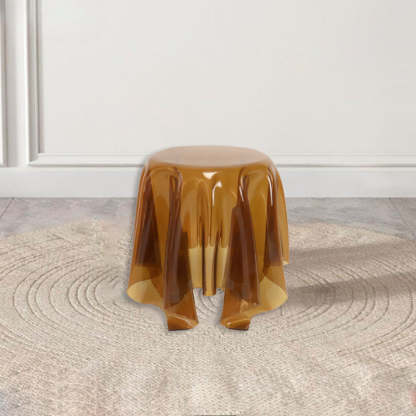 Scandinavian Round Tablecloth Acrylic End Table — Gray