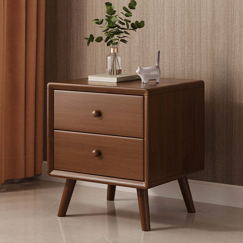 Minimalist Rubberwood Solid Wood Nightstand